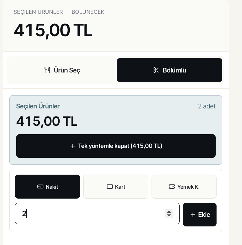 Stok durumu ekranı